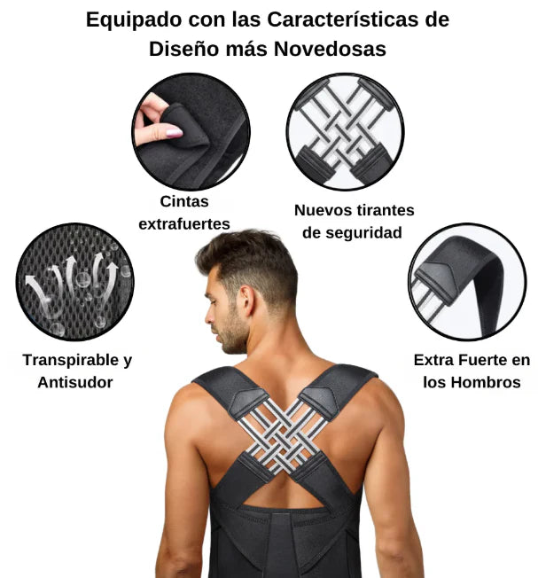 FlexBack Corrector de Postura Unisex Premium (Pedir una talla + de la que usas normalmente)