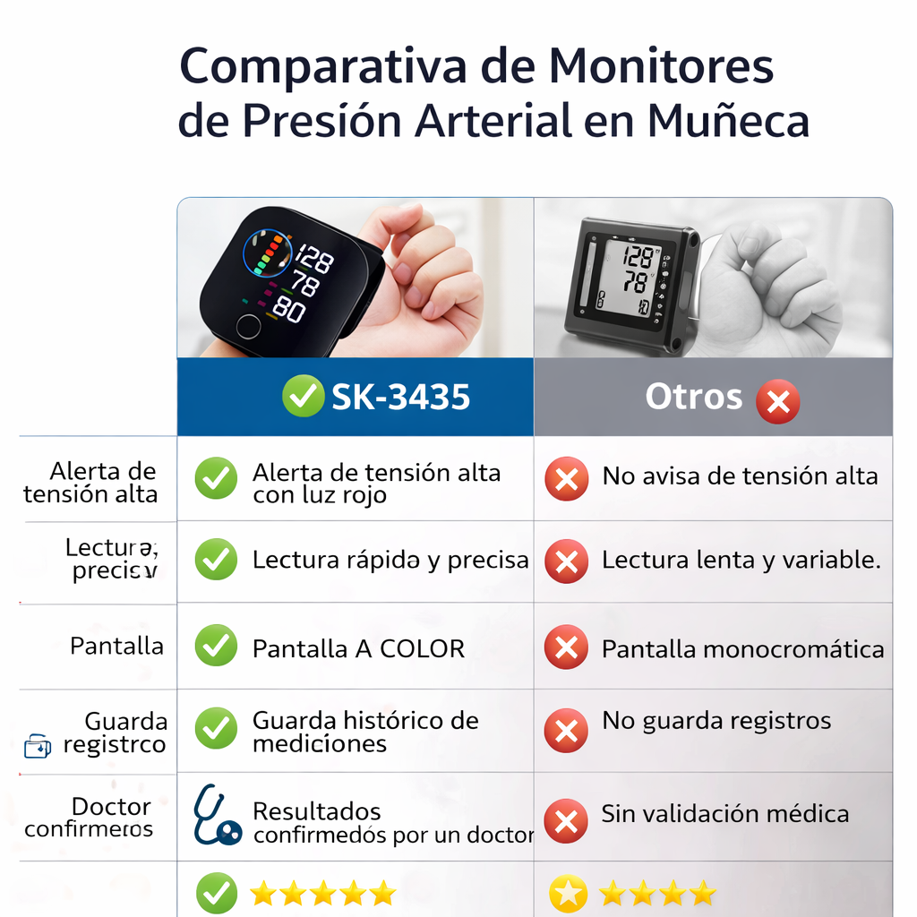 Monitor de Presión Arterial Digital en Muñeca