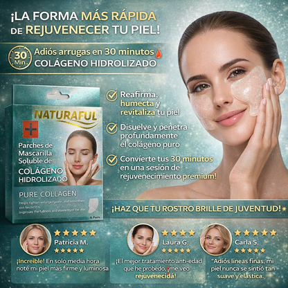 Parches de Mascarilla Soluble de Colágeno Hidrolizado (6 Aplicaciones)