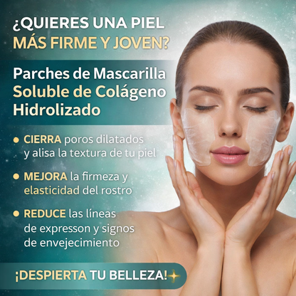 Parches de Mascarilla Soluble de Colágeno Hidrolizado (6 Aplicaciones)
