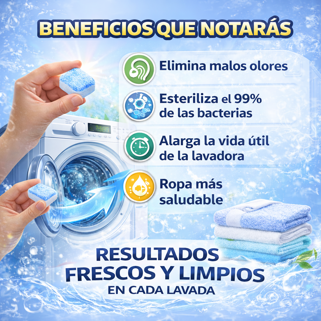 Max Home - Tabletas Limpiadoras de Lavadoras (24 Piezas)
