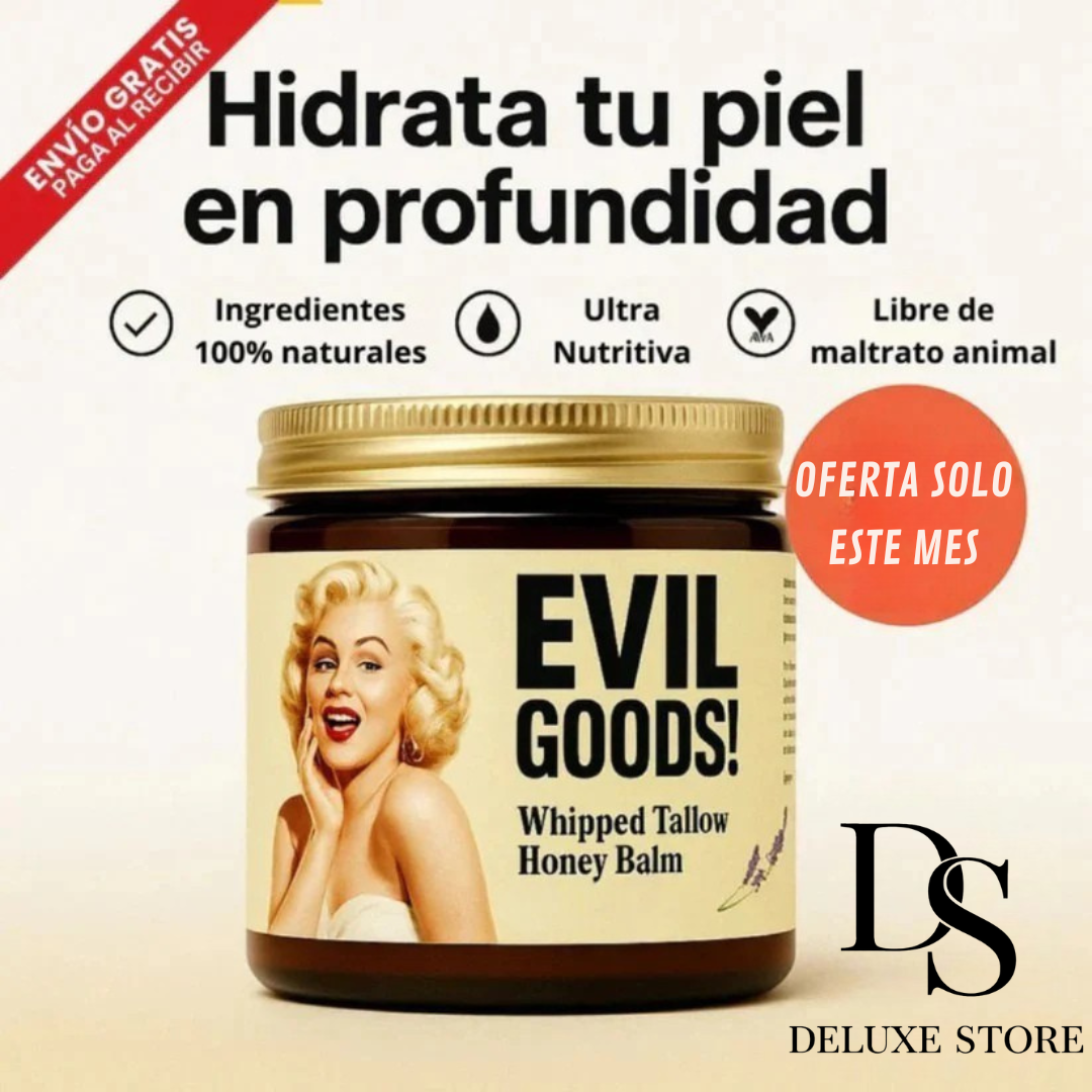 EVIL GOODS Crema con Sebo de Res - Hidratación Natural Profunda, AntiEnvejecimiento y Restauradora