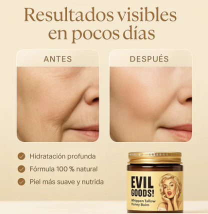 EVIL GOODS Crema con Sebo de Res - Hidratación Natural Profunda, AntiEnvejecimiento y Restauradora